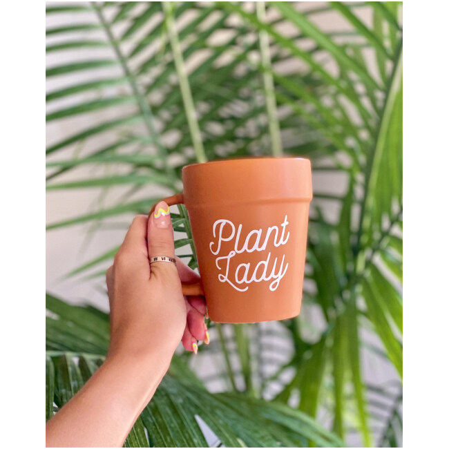 Plant Lady Cursive Terra-cotta Pot Mug