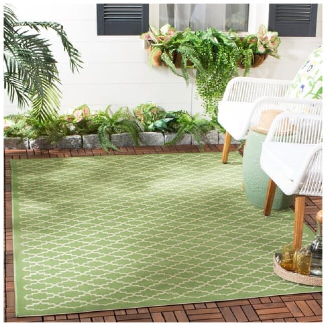 Safavieh Courtyard Green - Beige Area Rug