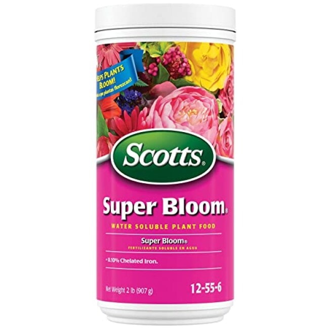 Scotts Super Bloom Water Soluble Plant Food, 2 lb - NPK 12-55-6 - Fertilizer for Outdoor Flowers, Fruiting Plants, Containers and Bed Areas - Feeds...