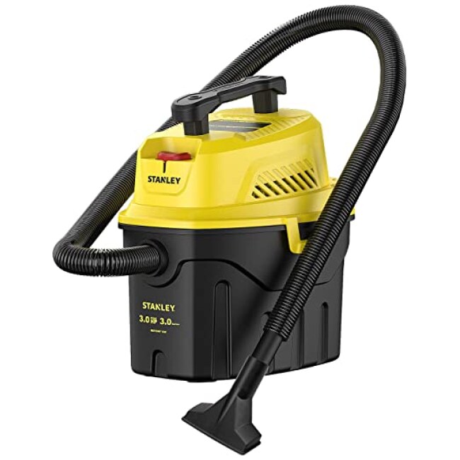 Stanley SL18910P-3 Wet/Dry, 3 Gallon, 3 Horsepower, Portable Car Vacuum, 3.0 HP AC, Black+Yellow