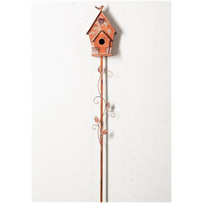 YELLOW METAL BIRDHOUSE STAKE