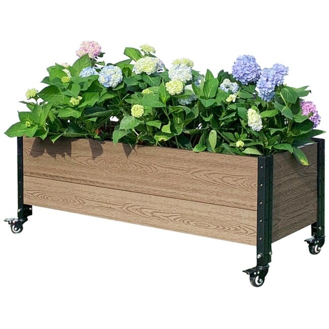 Mobile Deckside Planter Box Raised Garden Bed