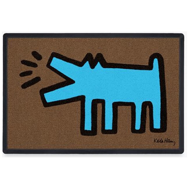 Keith Haring Barking Dog Bright Blue Doormat