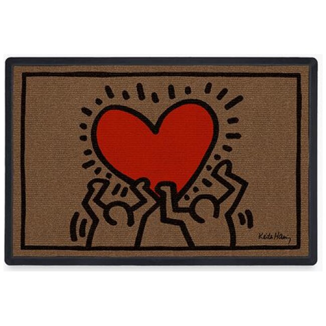 Keith Haring Holding Heart Doormat