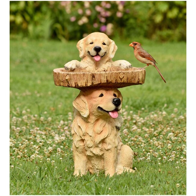 Playful Puppies Birdbath