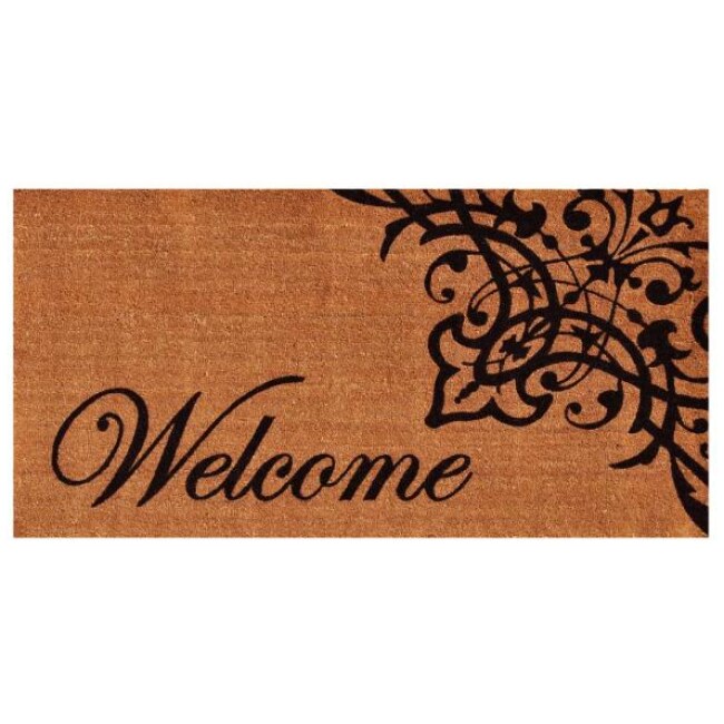 Scroll Welcome 36 in. x 72 in. Door Mat