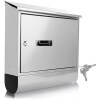 Serene Life Modern Wall Mount Lockable Mailbox Outdoor Galvanized Metal Key Large Capacity Commercial Rural Home Decorative & Office Business...