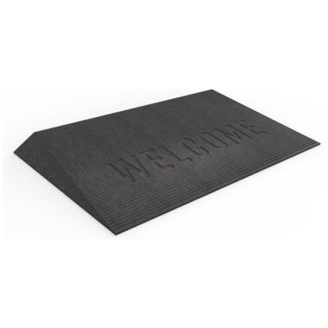 TRANSITIONS Black 43 in. W x 25 in. L x 2.5 in. H Rubber Angled Entry Door Threshold Welcome Mat