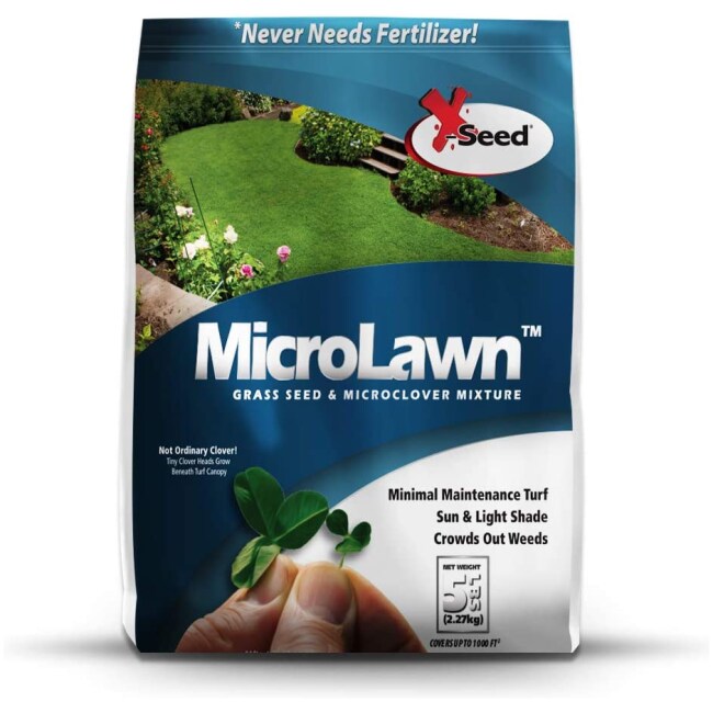 X-Seed MicroLawn Grass & Micro-Clover Mixture, 5 lbs, White