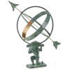 28 in. Verdigris Atlas Armillary Sundial with Brass Accents