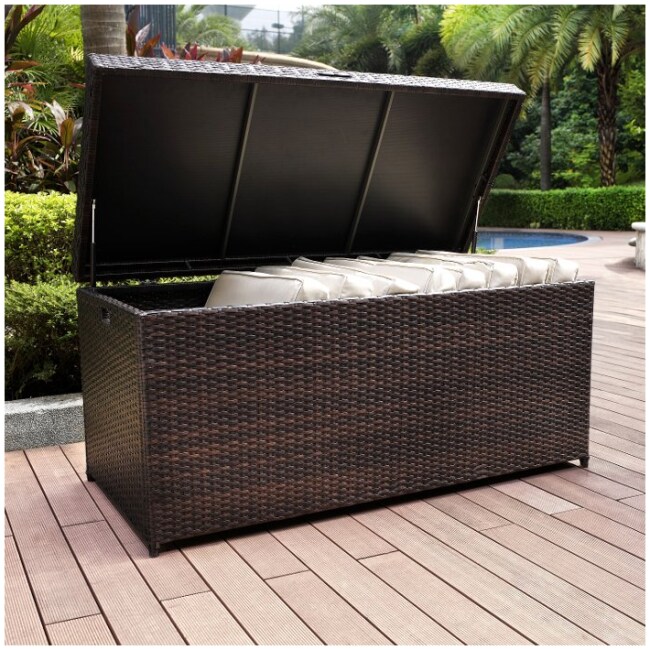 Dark Brown Wicker Storage Bin - Palm Harbor - Image 2