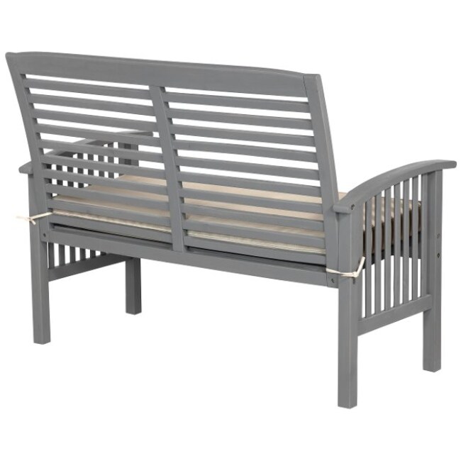 Gray Patio Love Seat with Cushion - Midland - Image 3