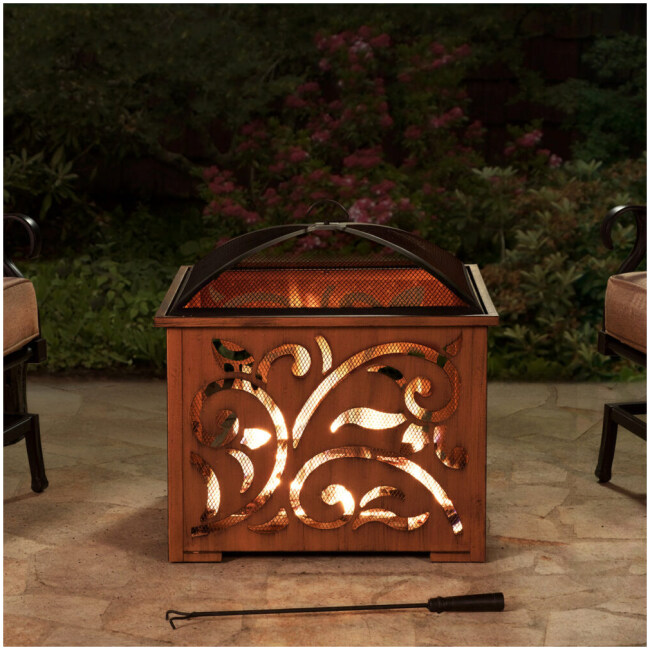 Sunjoy 26 in. Copper Steel Wood-Burning Fire Pit - Image 2