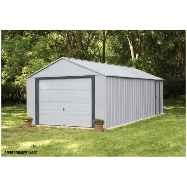 Murryhill Steel Storage Building, 14 ft. x 31 ft., Flute Grey - Image 3