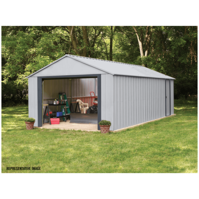 Murryhill Steel Storage Building, 14 ft. x 31 ft., Flute Grey - Image 2