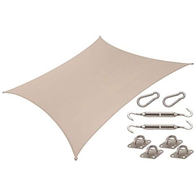 Coolhaven 12 ft. x 12 ft. Sahara Square Shade Sail with Kit