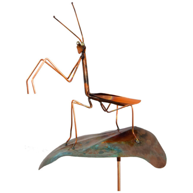 Copper Praying Mantis Garden Stake