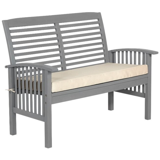 Gray Patio Love Seat with Cushion - Midland