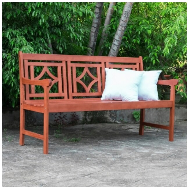 Malibu 5ft Outdoor Diamond Eucalyptus Hardwood Bench