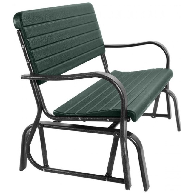 Outdoor Patio Steel Swing Bench Loveseat - Image 3