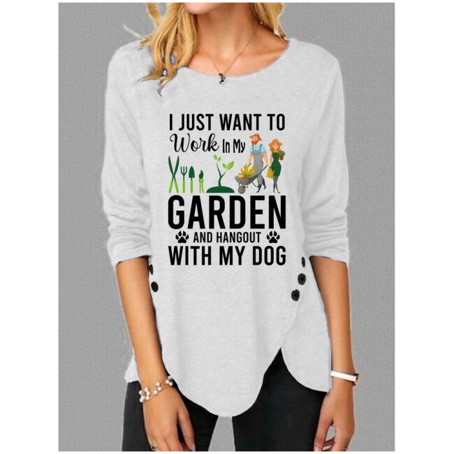 Work In My Garden Hangout With My Dog Vintage T-Shirt