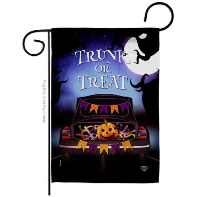 13 in. x 18.5 in. Trunk Or Treat Halloween Garden Flag Double-Sided Falltime Decorative Vertical Flags