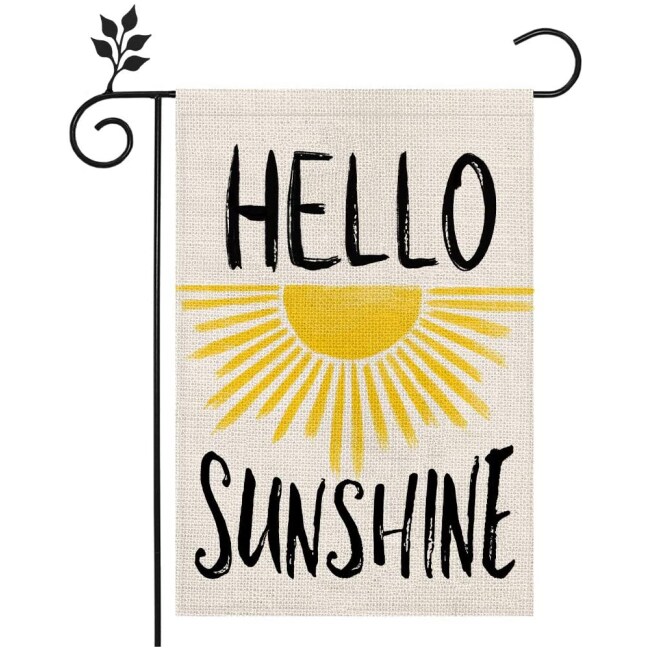 Summer Hello Sunshine Garden Flag 12×18 Inch Boho Double Sided Vertical Yard Outside Decoration