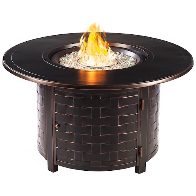 Oakland Living Propane Fire Pit Table 44-in W 55000-BTU Copper Portable Tabletop Aluminum Propane Gas Fire Table