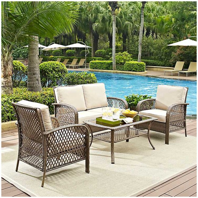 Brown Wicker Chambers 4-pc. Conversation Set