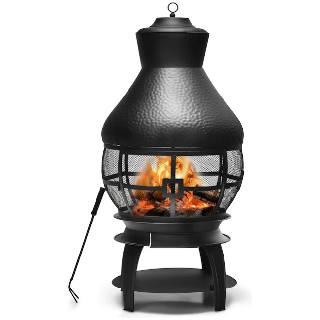 Clihome Outdoor wood Burning Fire Pits 18-in W Black Iron Wood-Burning Fire Pit