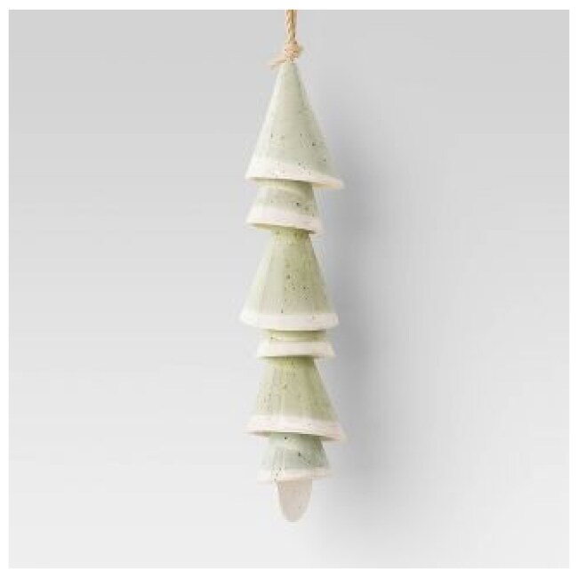 Stoneware Reactive Glaze Hanging Chimes Green - Smith & Hawken™