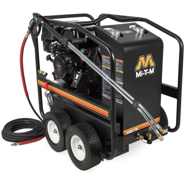 MI-T-M HSP-3504-3MGH 3500 PSI @ 3.3 GPM DIRECT DRIVE HONDA GX390 GAS HOT WATER PRESSURE WASHER W/ AR PUMP (HSP)