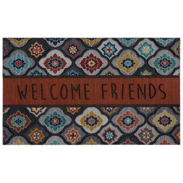 Mohawk Home Welcome Friends Medallion Outdoor Doormat, Multi-color, 18" x 30"