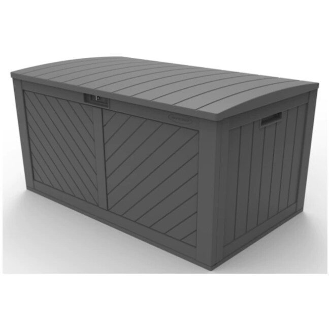 Suncast 29.750-in L x 49.250-in 134-Gallon Peppercorn Plastic Deck Box