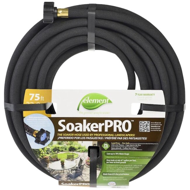 Element 3/8-in x 75-ft-Duty Kink Free Rubber Black Soaker Hose