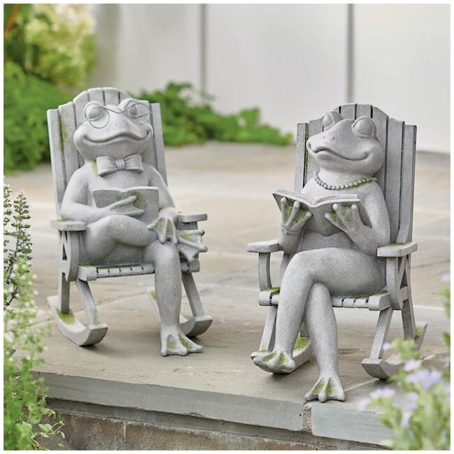 Reading Frog Garden Statue