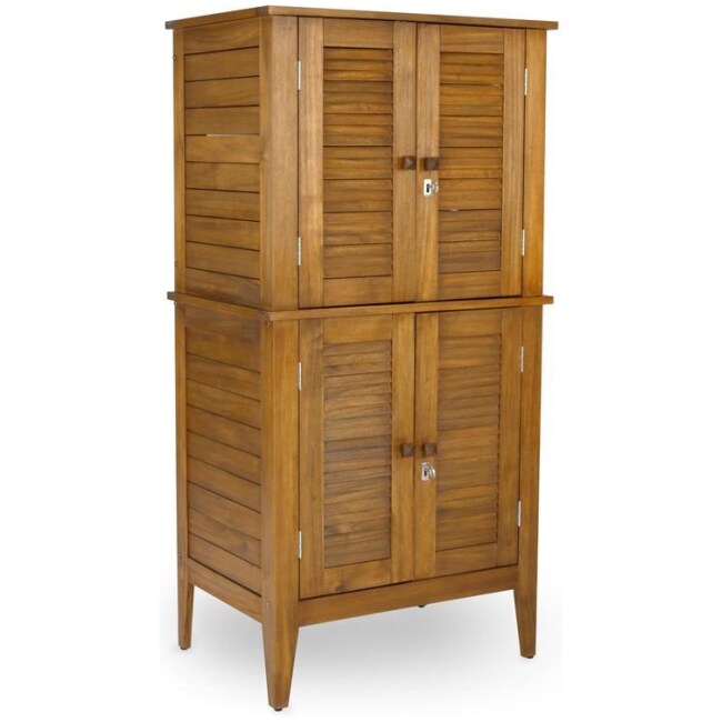 Maho Brown Wood Outdoor Storage Cabinet