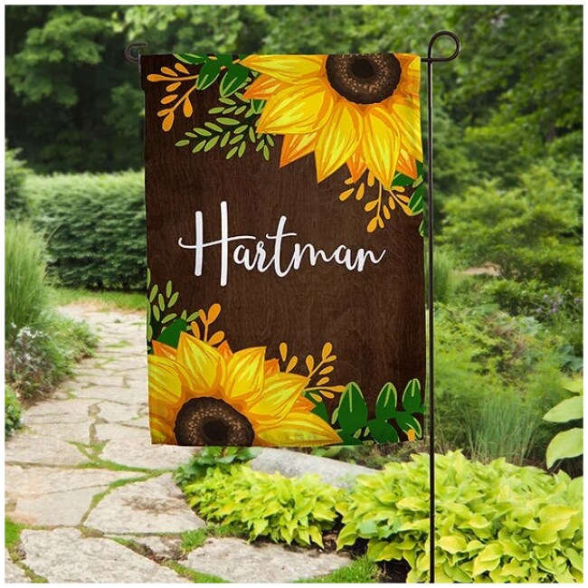 Summertime Sunflowers Personalized Garden Flag