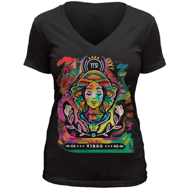 Russo Virgo Black Women's V-Neck Triblend Tee