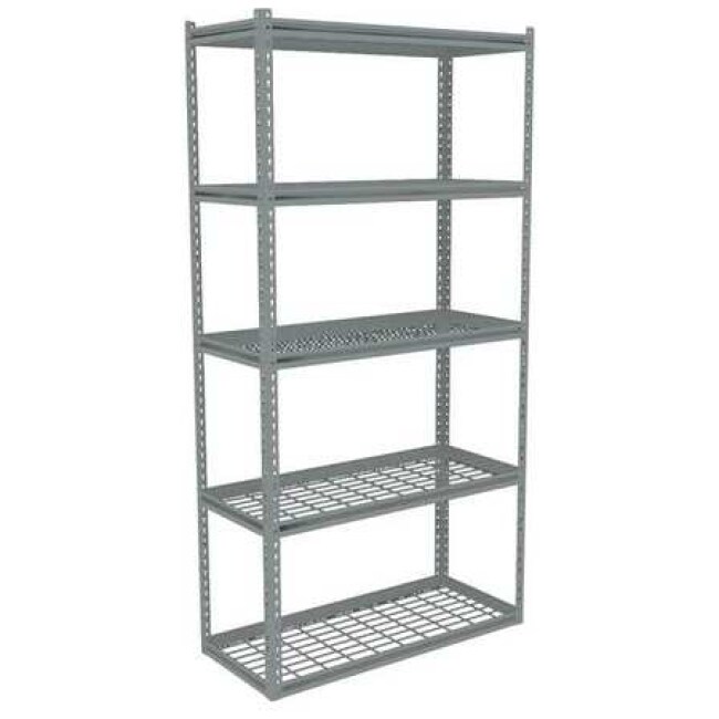 Boltless Shelving Unit, 18-5/8"D x 48-5/8"W x 84"H, 5 Shelves, Steel