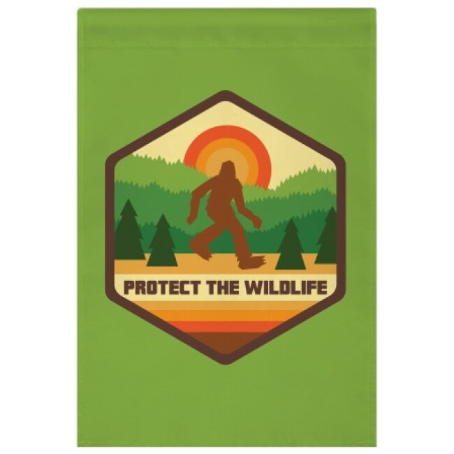 PROTECT THE WILDLIFE (BIGFOOT) GARDEN FLAG