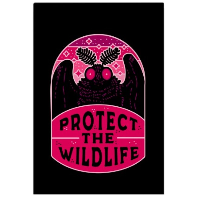 PROTECT THE WILDLIFE (MOTHMAN) GARDEN FLAG