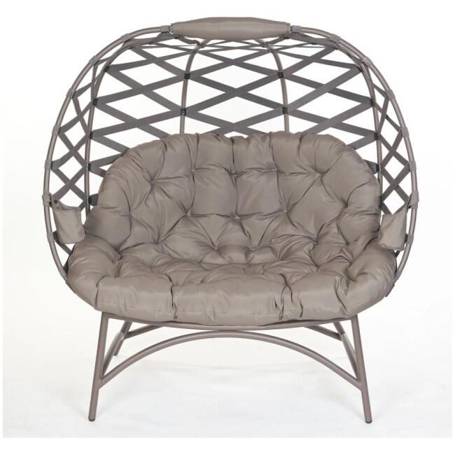 Cozy Pumpkin Chair in Crossweave Sand by FlowerHouse