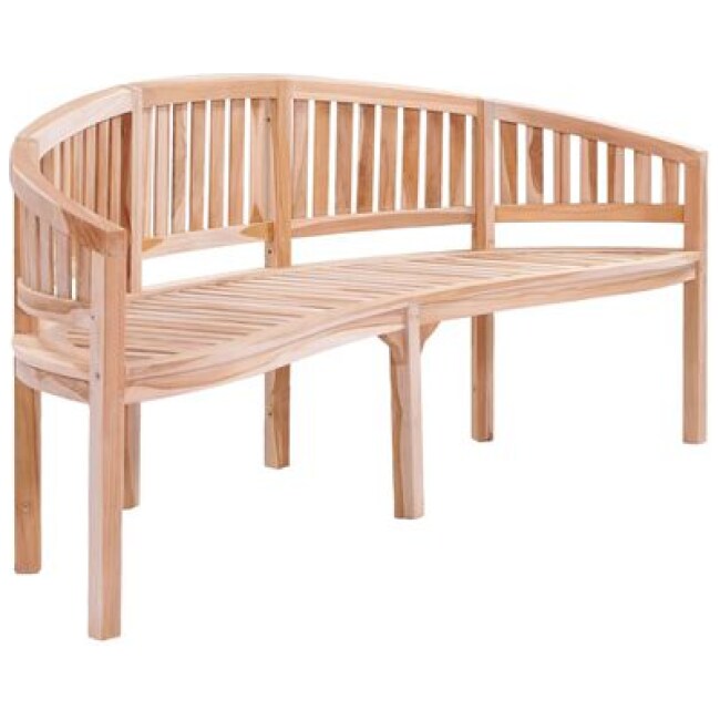 vidaXL Banana Bench 78.7" Solid Teak Wood