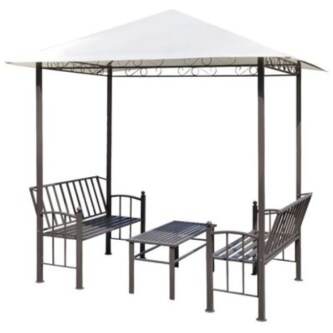 vidaXL Garden Pavilion with Table and Benches 8.2'x4.9'x7.9'