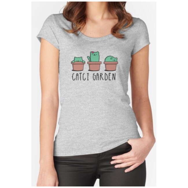 CATcus cactus cat plant garden hipster kitty Fitted Scoop T-Shirt