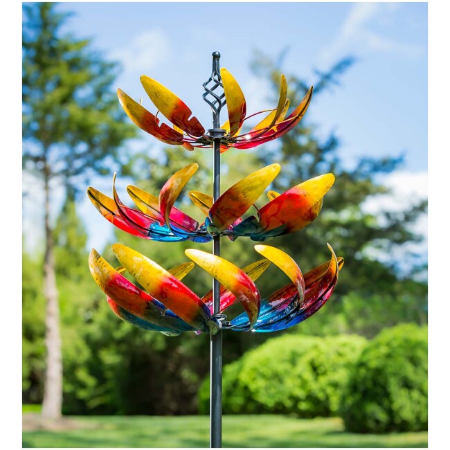 Ombre Waves Three-Tier Metal Wind Spinner