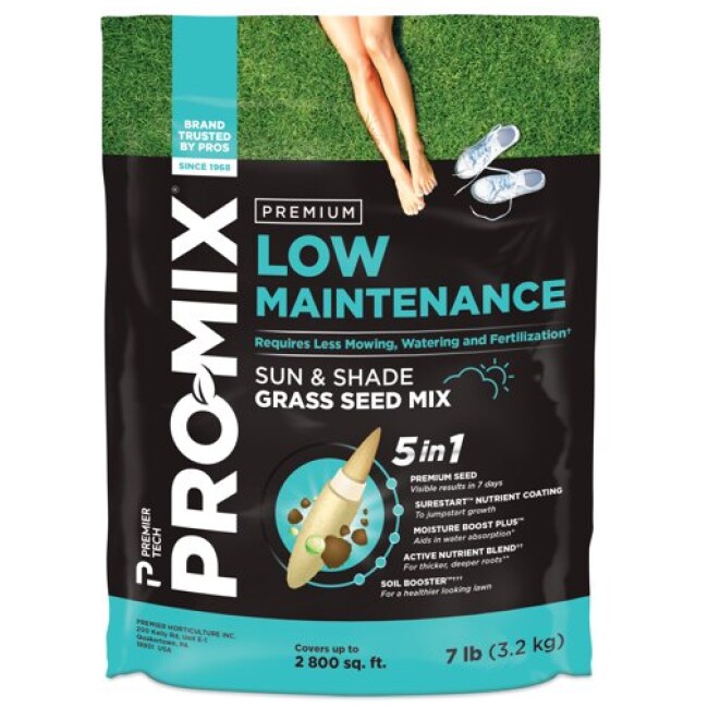 PRO-MIX Premium Low Maintenance Lawngrass Grass Seed, 7 lbs