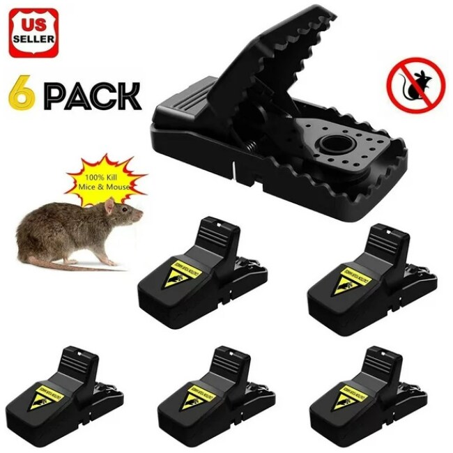 6-PACK Reusable MOUSE TRAPS Rat Trap Rodent Snap Trap Mice Trap Catcher Killer