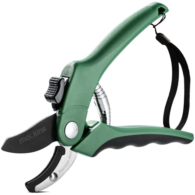 Nevlers Professional Anvil Gardening Shears | Secateurs for Branch Pruning, Heavy-Duty Stainless Steel Blades - Green